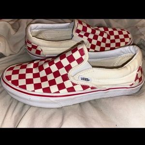 Classic Red Checkerboard Slip On Vans.